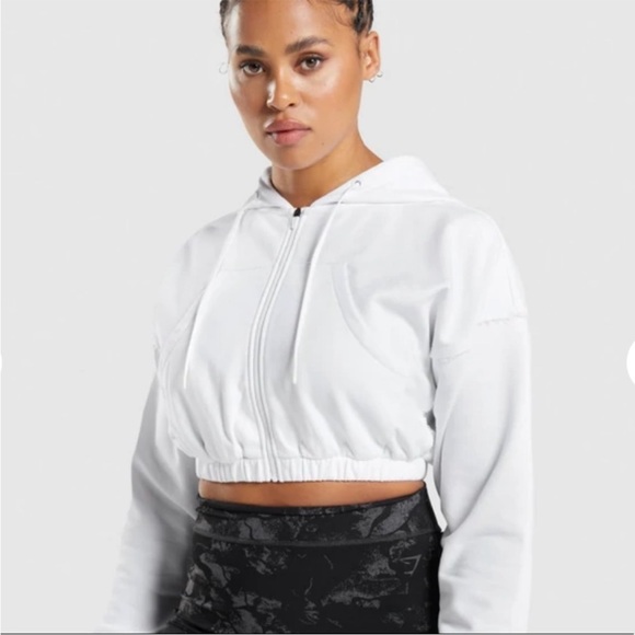 Gymshark Tops - Gymshark Kendra Kathryn crop top full zip hoodie, size XXL